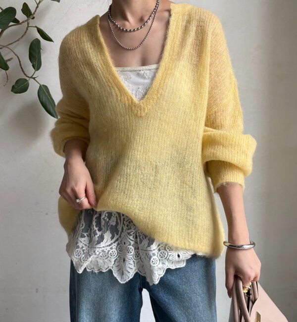  「【新色追加】起毛モヘヤスキッパープルオーバー」|ニット・セーター|