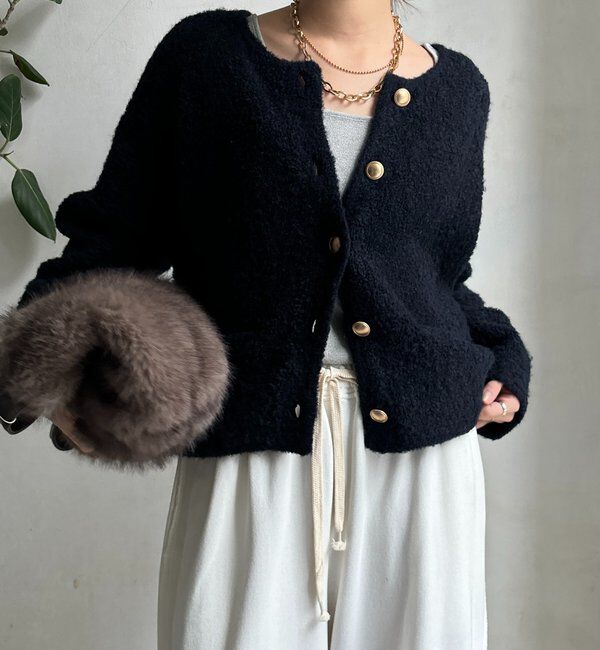  「ループヤーンニットジャケット」|カーディガン|