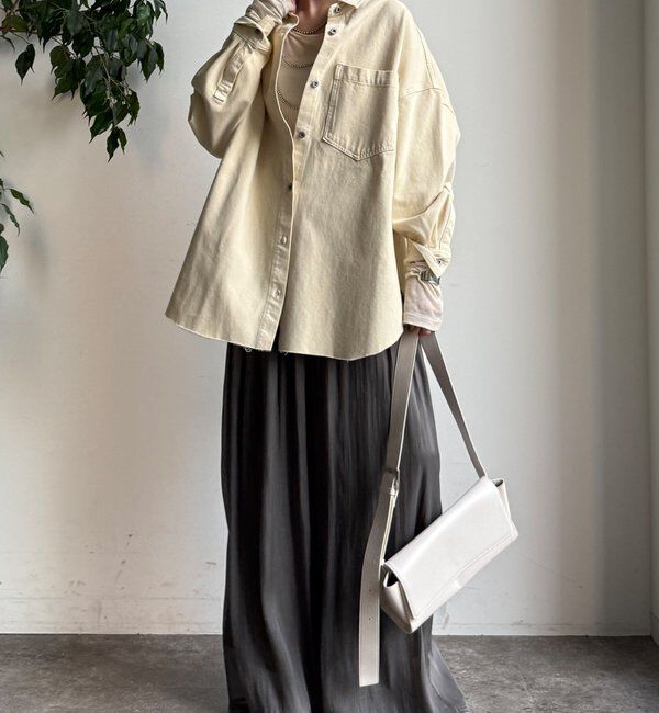  「【WEB限定】ギャザーワイドパンツ」|チノ|