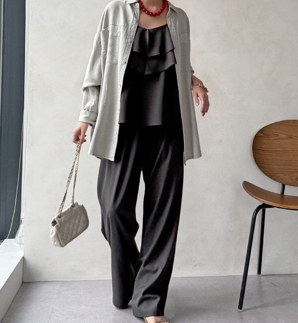  「ドライタッチワイドパンツ」|チノ|