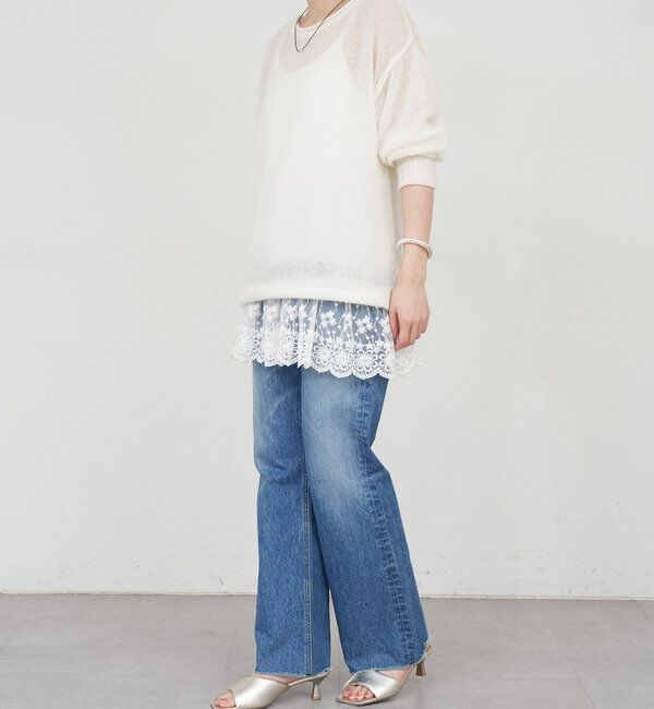  「《インフルエンサー@kanako_ikiコラボ》シアーウールプルオーバー」|ニット・セーター|