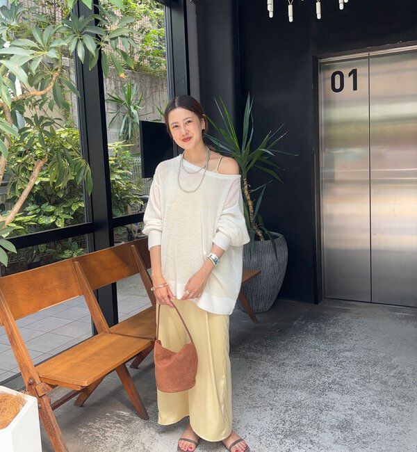  「《インフルエンサー@kanako_ikiコラボ》シアーウールプルオーバー」|ニット・セーター|