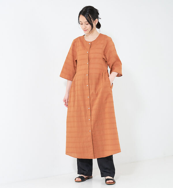 collex「＜手洗い可＞チェック織柄ガウンワンピース」|ワンピース|