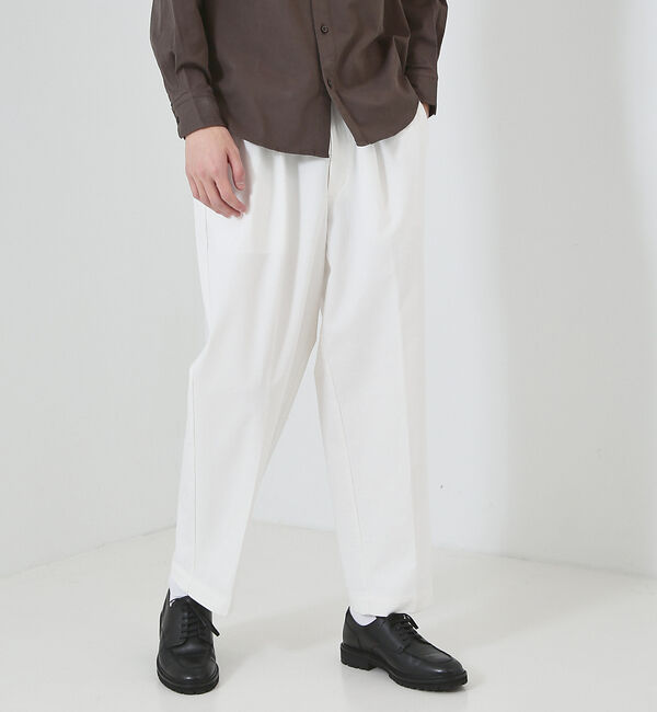 ABAHOUSE「【30/2 強撚ツイル】ワンタック イージー ワイドパンツ / スラックス」|その他|
