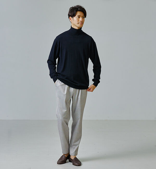 ABAHOUSE「【シルクの様な光沢】カシミヤ　タートルネック ニット」|ニット・セーター|