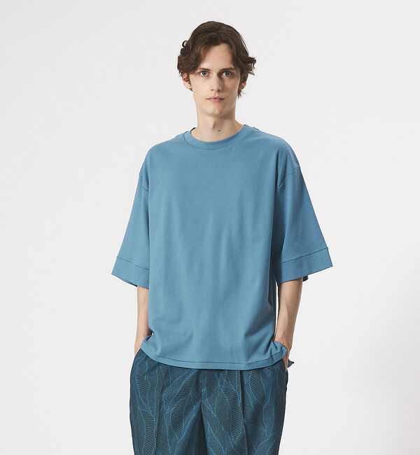 ABAHOUSE「【定番】ドロップショルダー 五分袖 メローロック Tシャツ」|Tシャツ・カットソー|ブルー系その他1