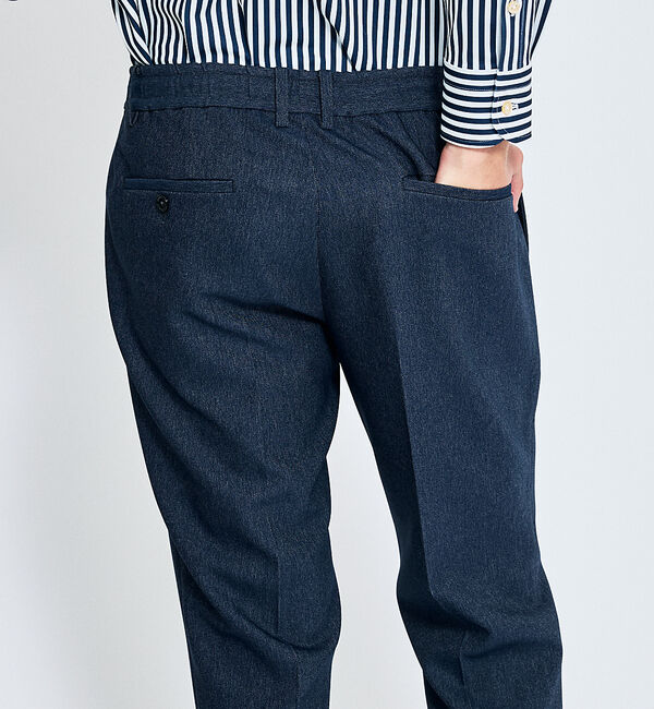 ABAHOUSE「【セットアップ対応】デニムライク ワンタック イージースラックス / 2WAYス」|スラックス|