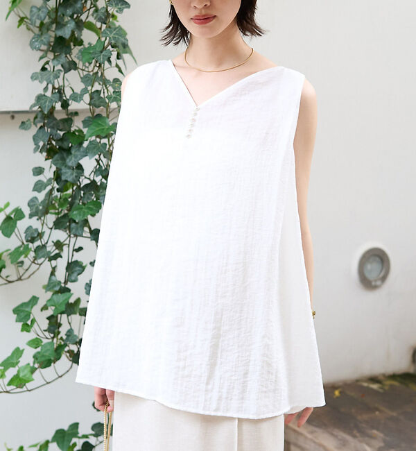 Rouge vif「前後2WAYノースリパールブラウス」|シャツ・ブラウス|ホワイト