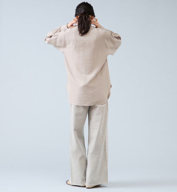 Liesse「シャンブレーフリルシャツブラウス」|シャツ・ブラウス|