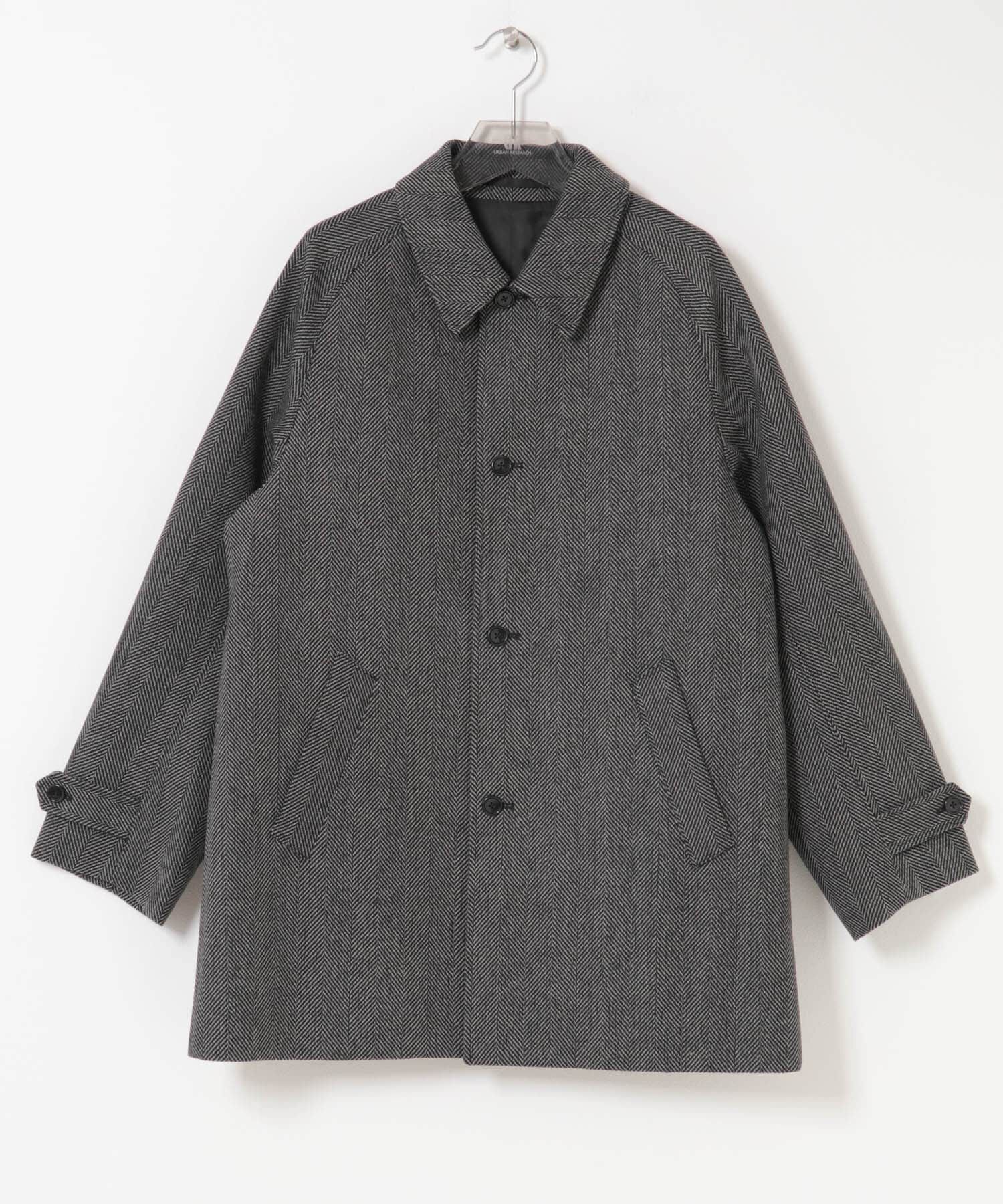 URBAN RESEARCH「WINDPROOF TWEED HALF COAT」|ノーカラーコート|