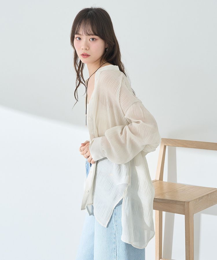 earth music&ecology「マジョリカプリーツレギュラーシャツ」|シャツ・ブラウス|