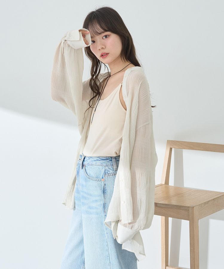 earth music&ecology「マジョリカプリーツレギュラーシャツ」|シャツ・ブラウス|