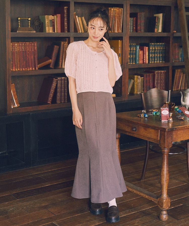 earth music&ecology「フロントジップマーメイドスカート」|タイト|