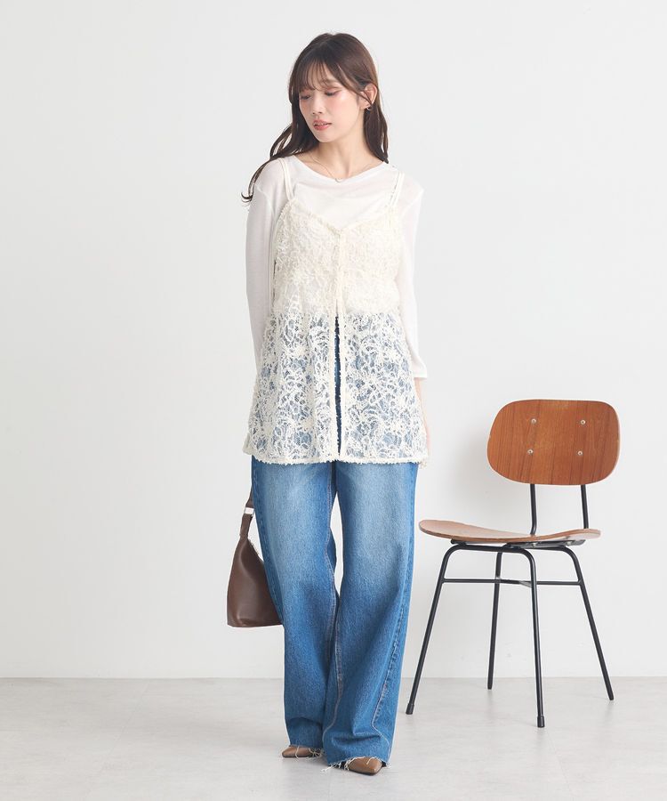 earth music&ecology「モールレースキャミチュニック」|チュニック|