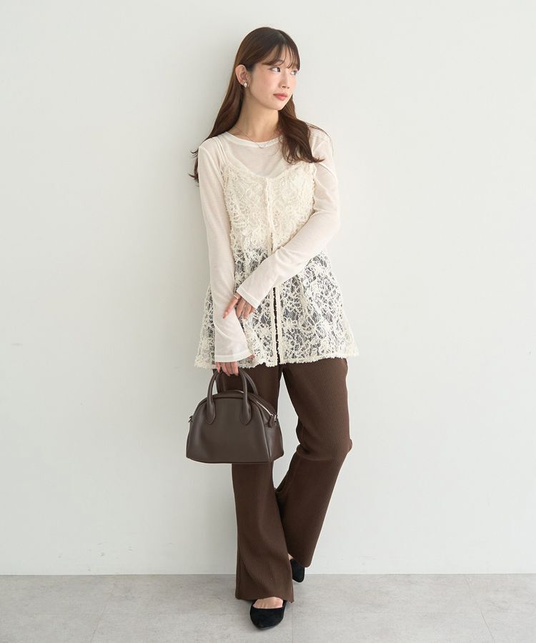 earth music&ecology「モールレースキャミチュニック」|チュニック|