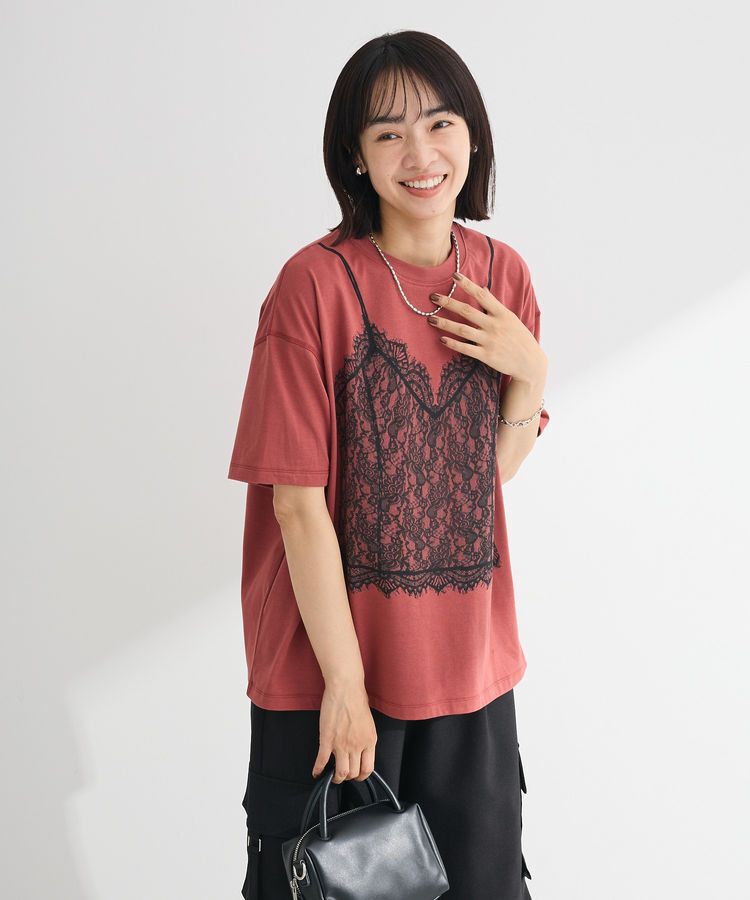 Green Parks「・SUGAR SPOON トロンプルイユTEE」|Tシャツ・カットソー|Red