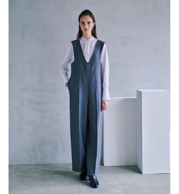 allureville「Vネックオールインワン」|オールインワン|グレー