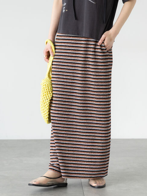 Lugnoncure「ラメナロースカート」|スカート|オレンジ