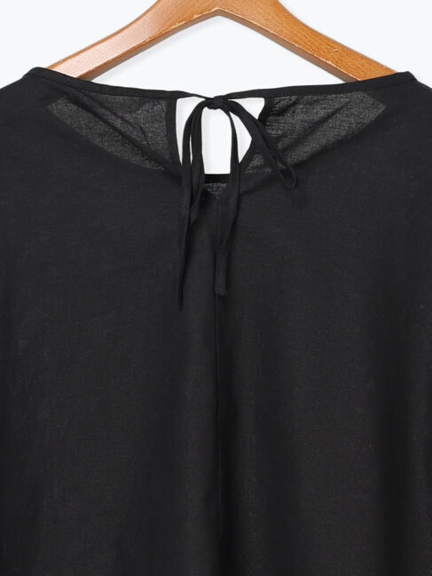 Lugnoncure「バックリボン綿麻7分袖ブラウス」|シャツ・ブラウス|