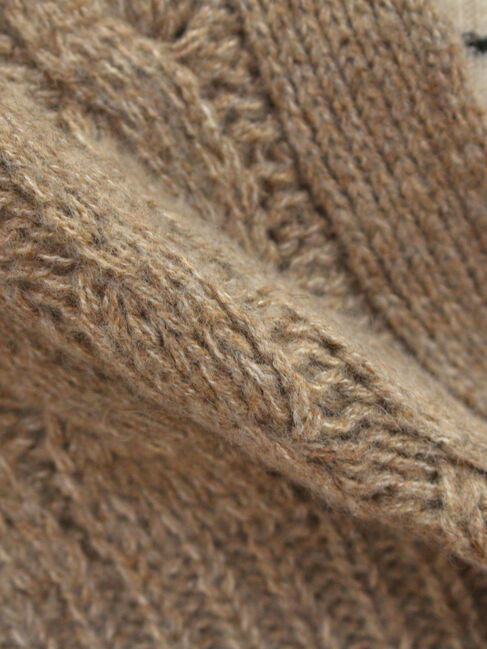 Samansa Mos2「◎ブランケットステッチケーブル編みショートベスト」|ダウンベスト・ベスト|