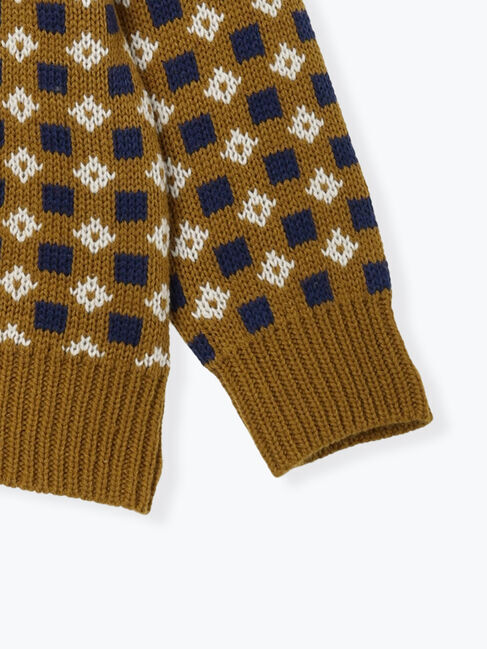 Samansa Mos2 Lagom「【マシンウォッシャブル】ジャカード総柄ニット」|ニット・セーター|