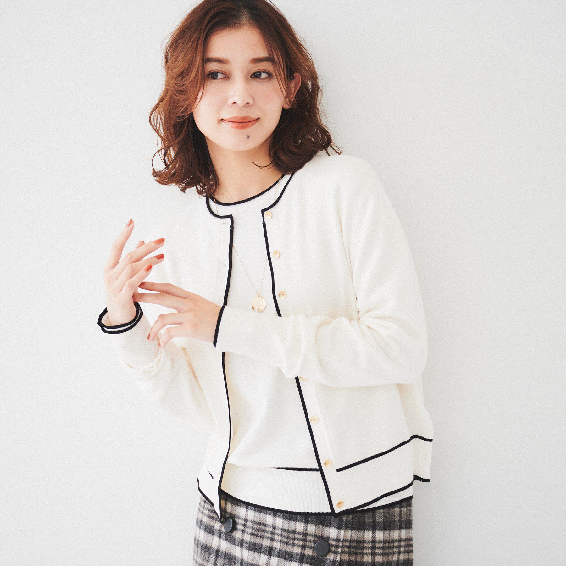 UNTITLED「【アンサンブル可能/6色展開】スパンレーヨン カーディガンニット」|カーディガン|