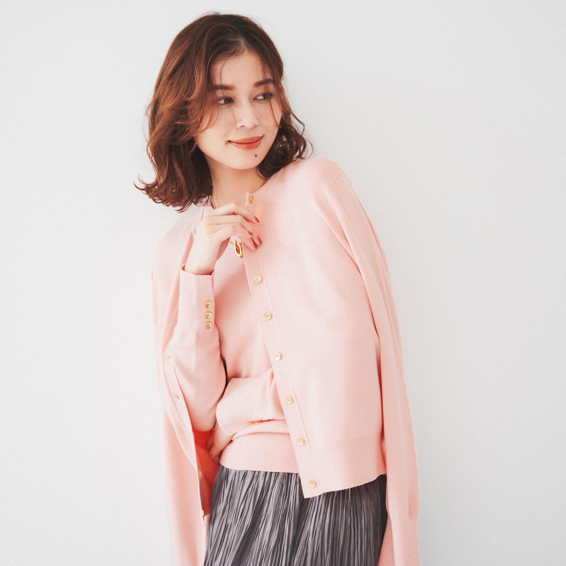 UNTITLED「【アンサンブル可能/6色展開】スパンレーヨン カーディガンニット」|カーディガン|