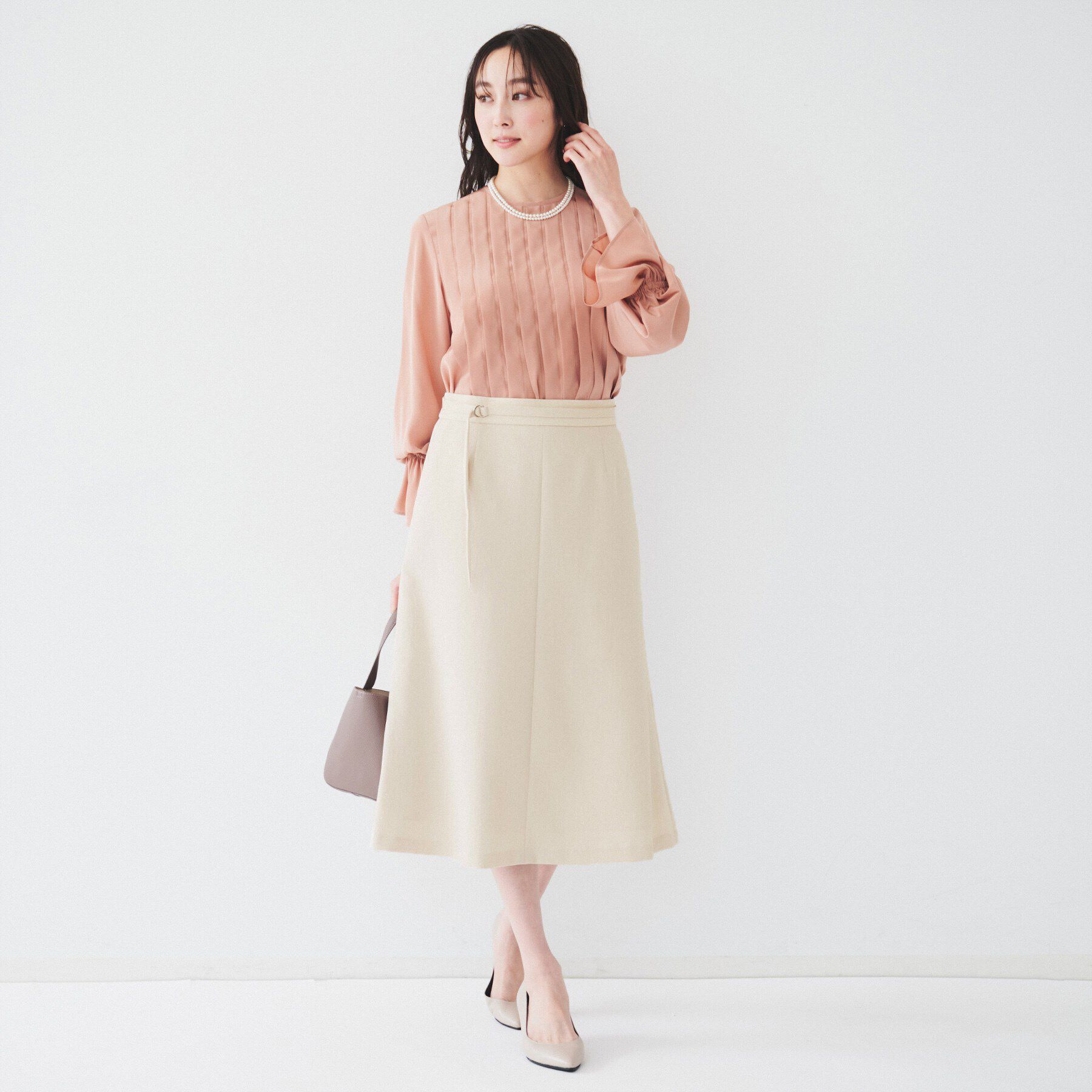 UNTITLED「【ミモレ丈/きれいめ】共ベルト付きマーメイドスカート」|スカート|