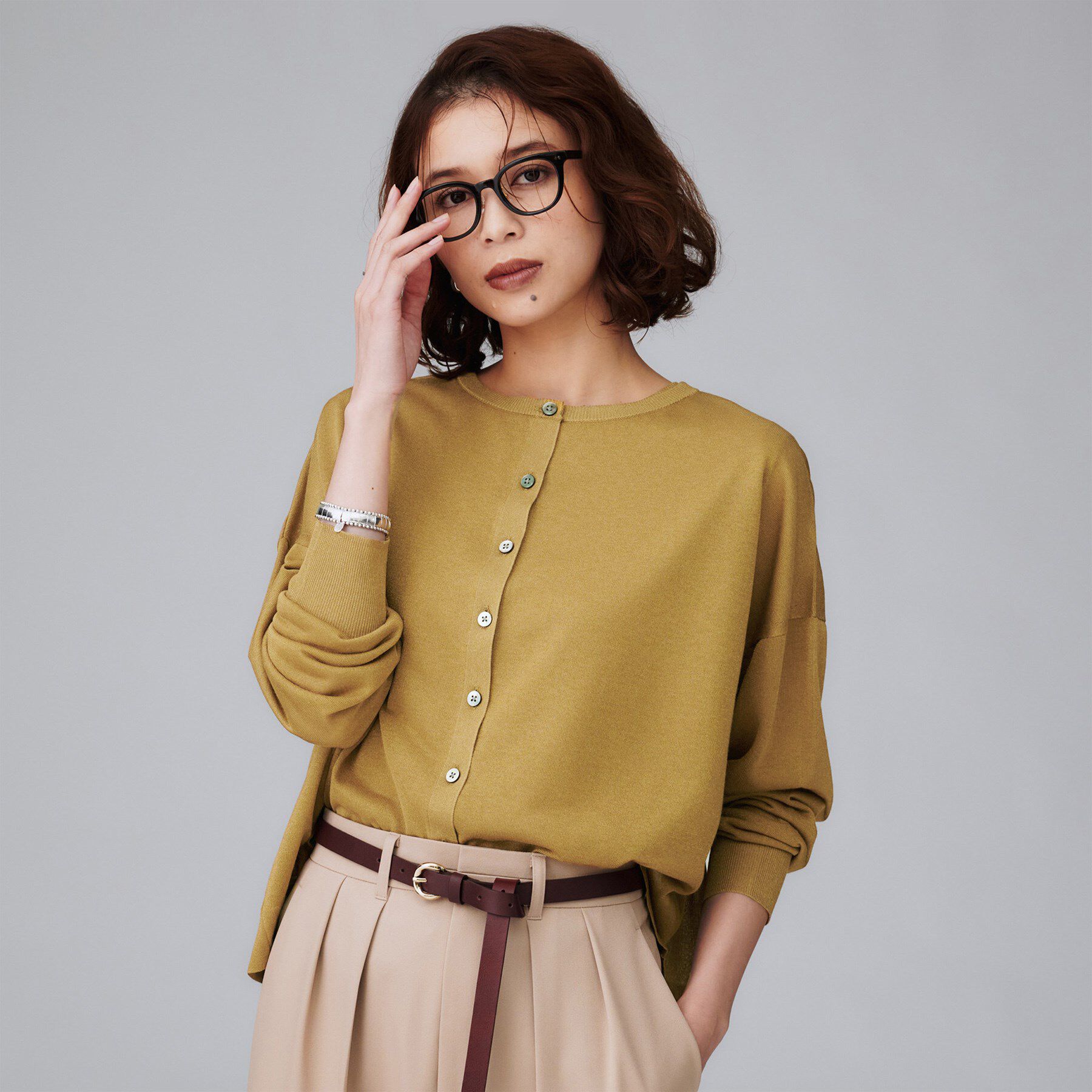 UNTITLED「【前後2WAY/アンサンブル可/ゆったり】シアーカーディガン」|カーディガン|