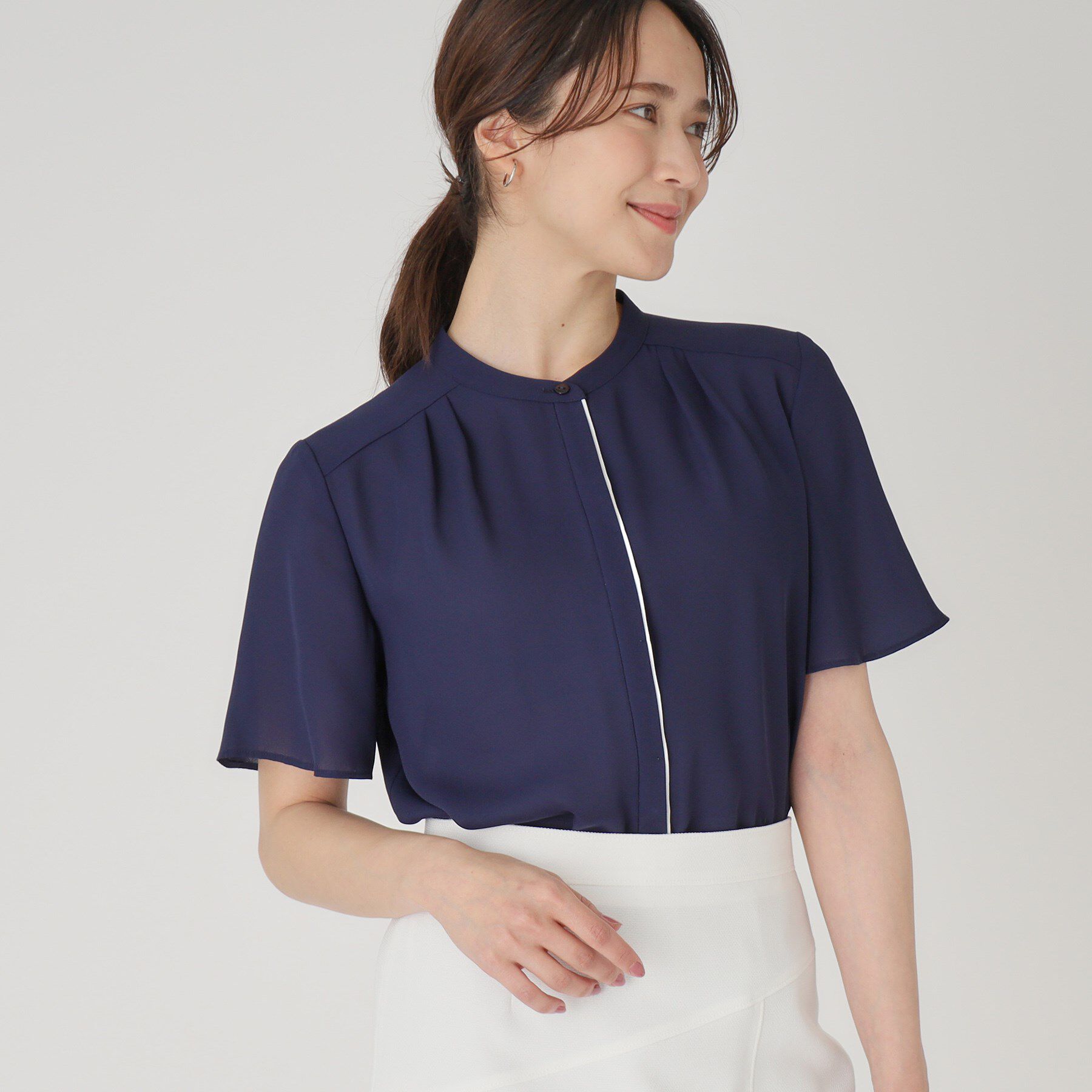 COUP DE CHANCE「【洗える】配色デザインのブラウス」|シャツ・ブラウス|