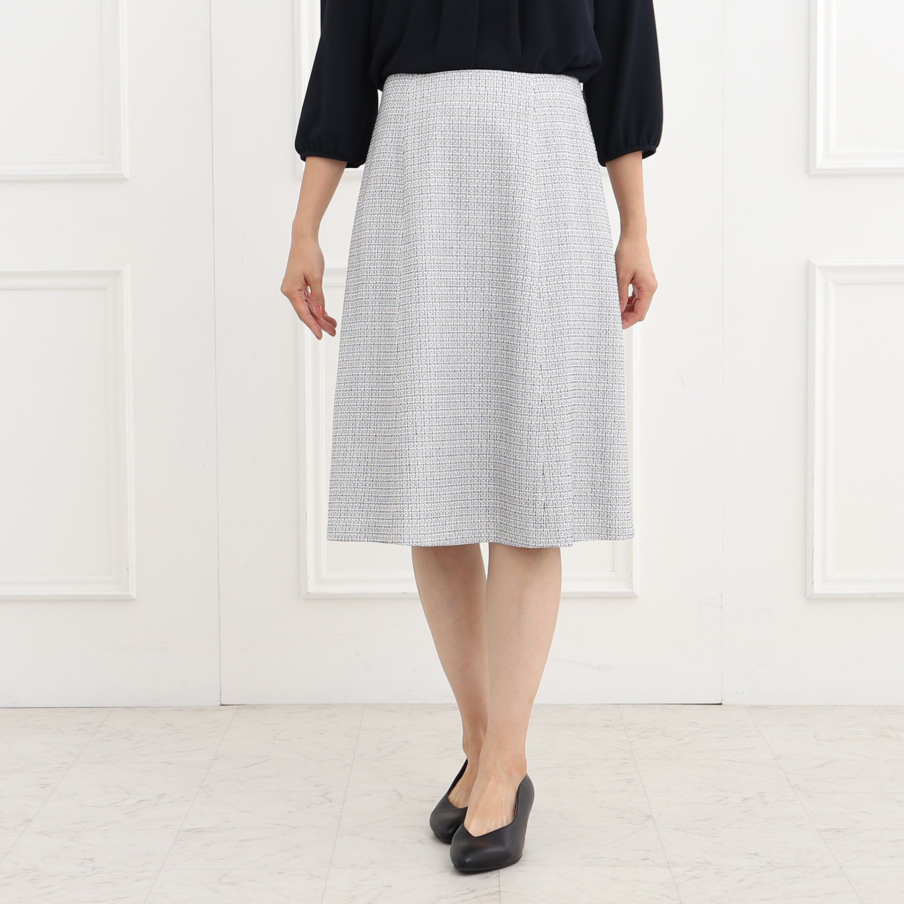 Reflect「【フォーマル/セットアップ可】ツイードスカート」|スカート|オフホワイト(303