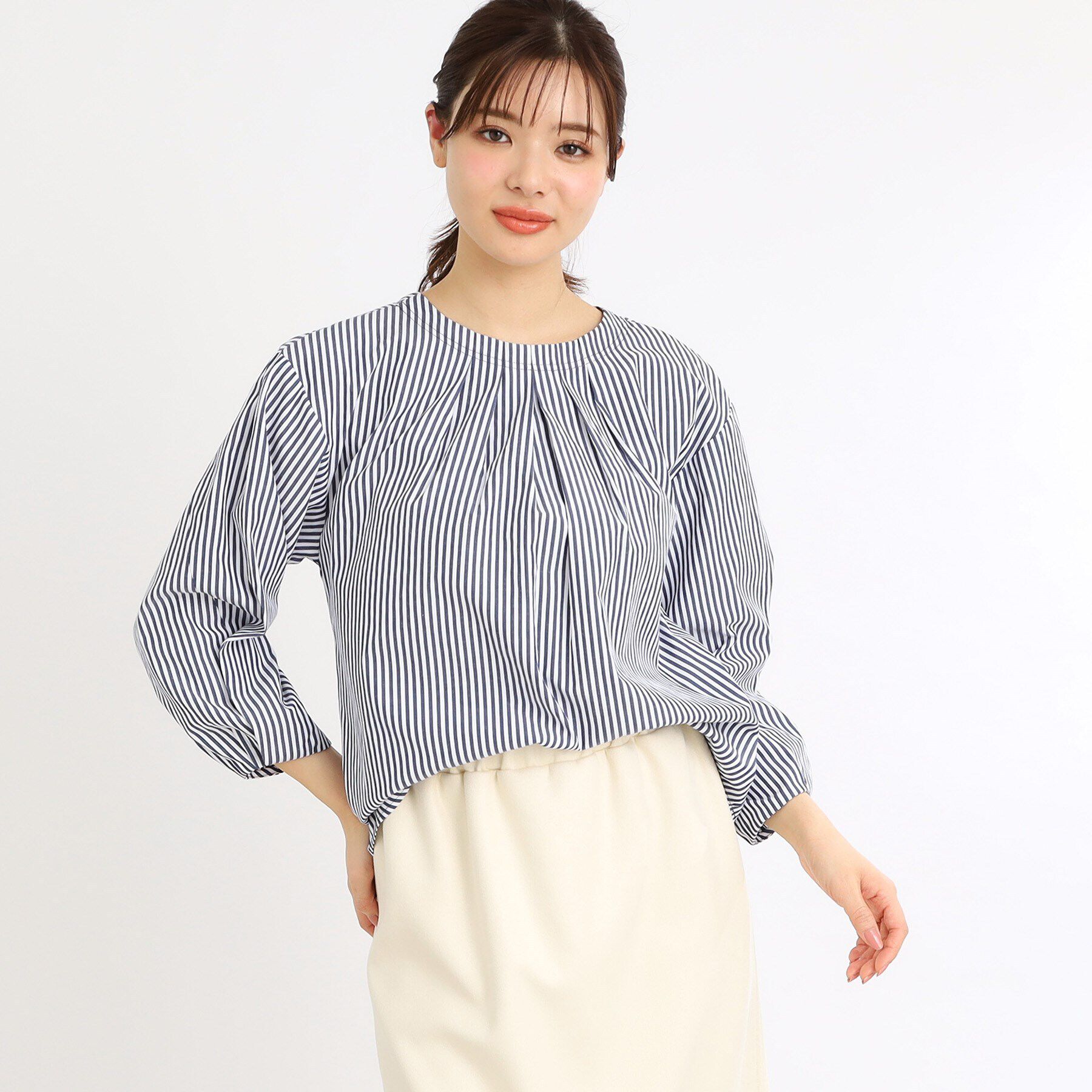 Reflect「【夏SALE／E‐QUALITY／手洗い可】タックディティールブラウス」|シャツ・ブラウス|