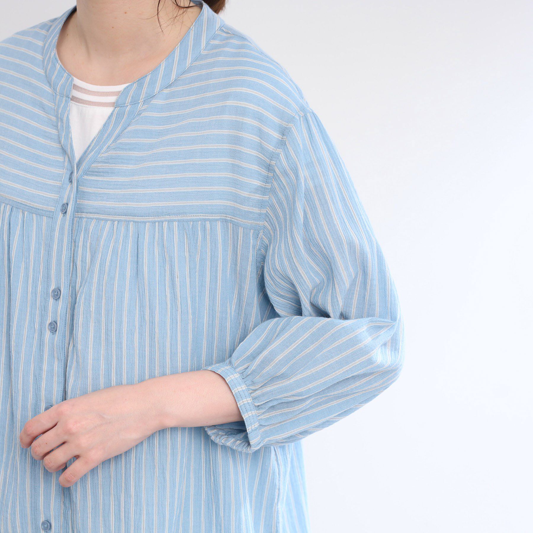 Reflect「【手洗い可／羽織りでも◎】ストライプブラウス」|シャツ・ブラウス|