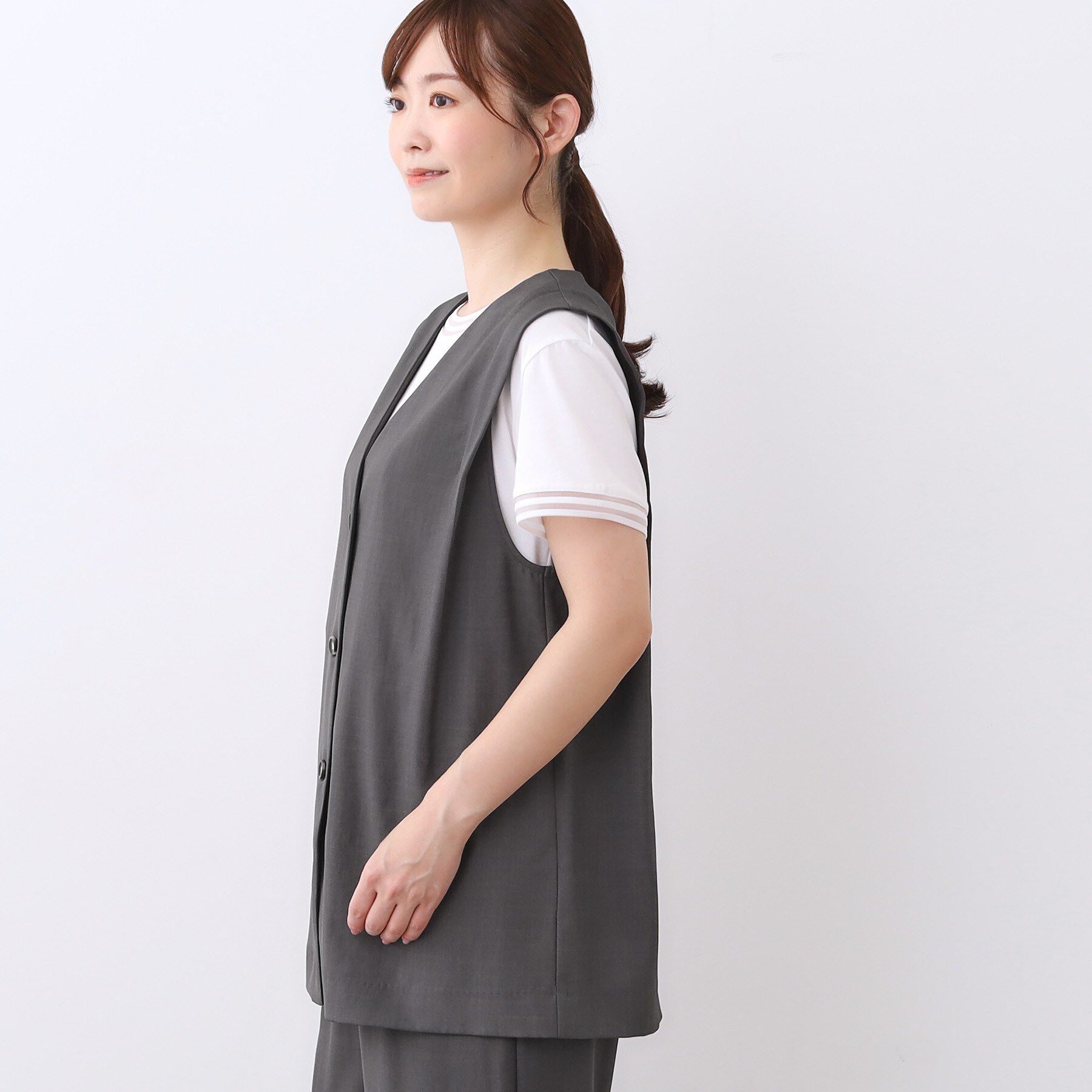 Reflect「【ウエスト総ゴム／セットアップ／単品使いOK◎】ベスト＋ストレートパンツセット」|スーツ|