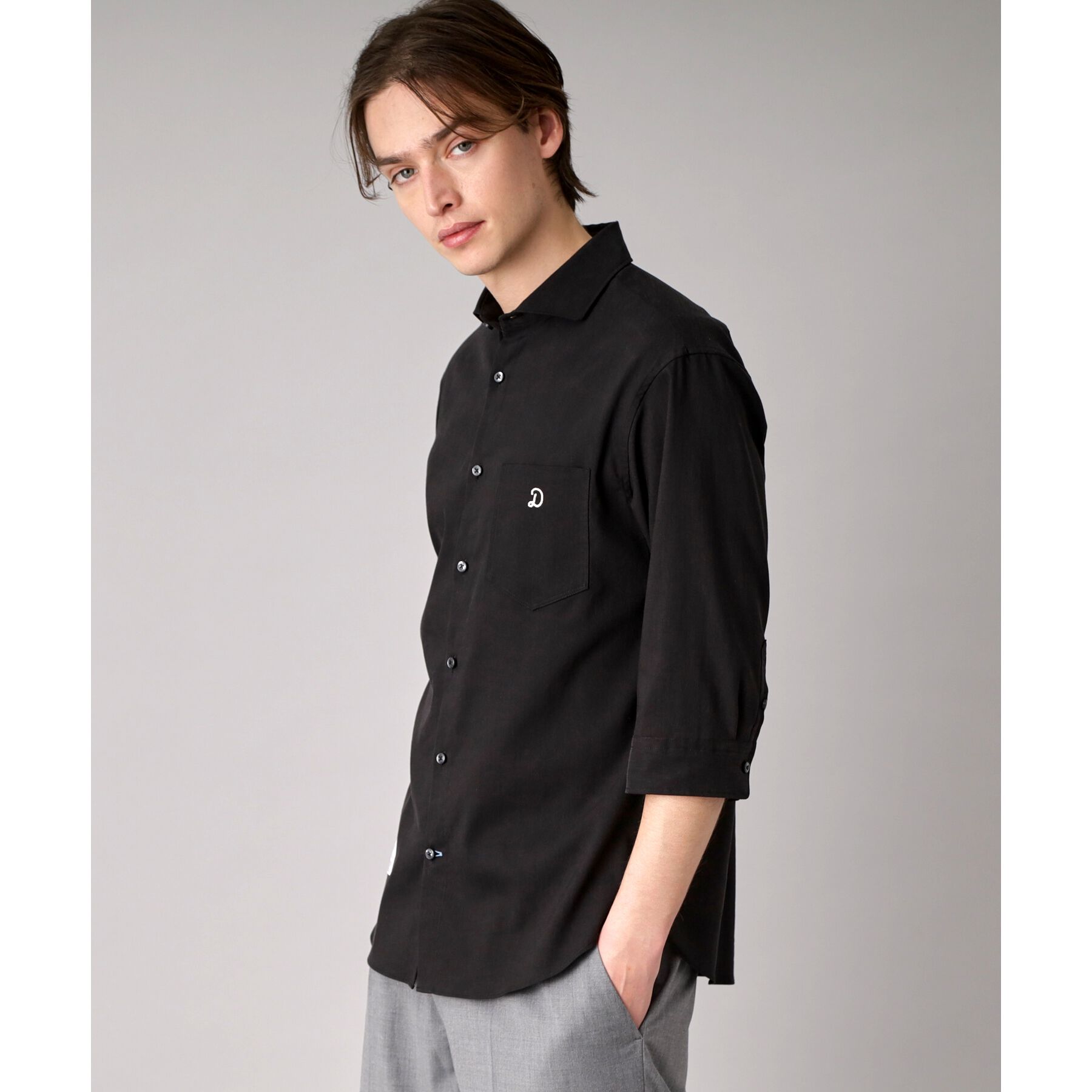 DRESSTERIOR「リネン混スリークオーターシャツ」|シャツ・ブラウス|