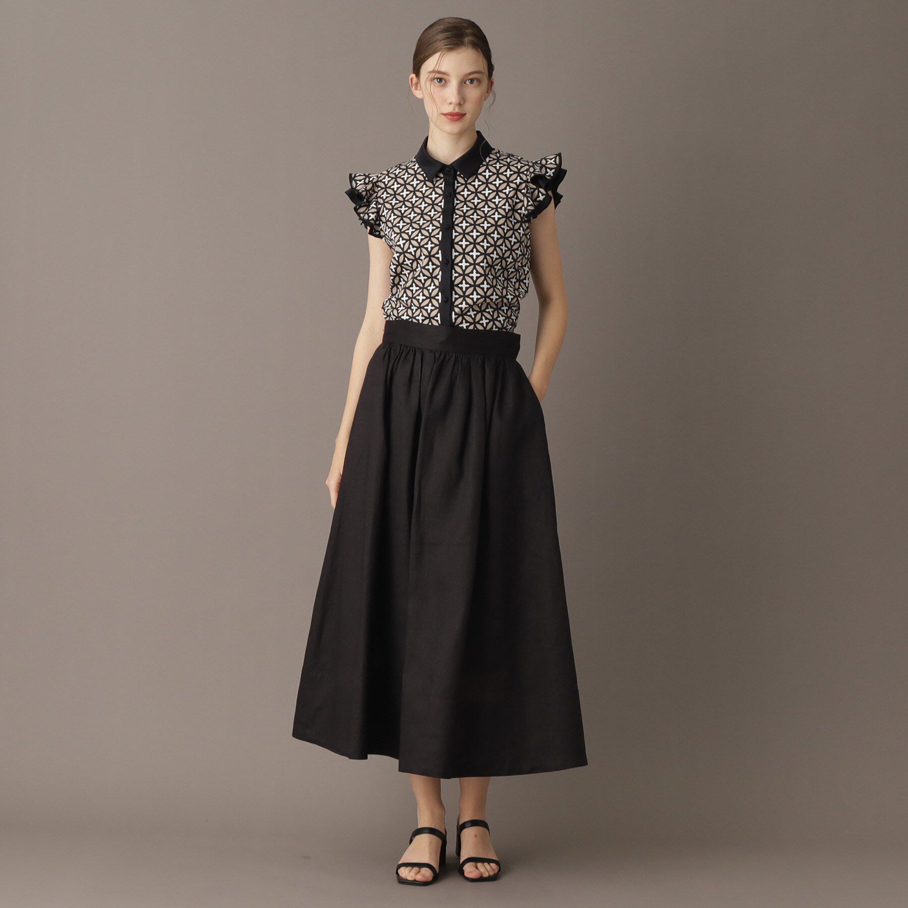 DRESSTERIOR「【洗える／ふんわり軽やか】フレンチリネンタックギャザースカート」|スカート|