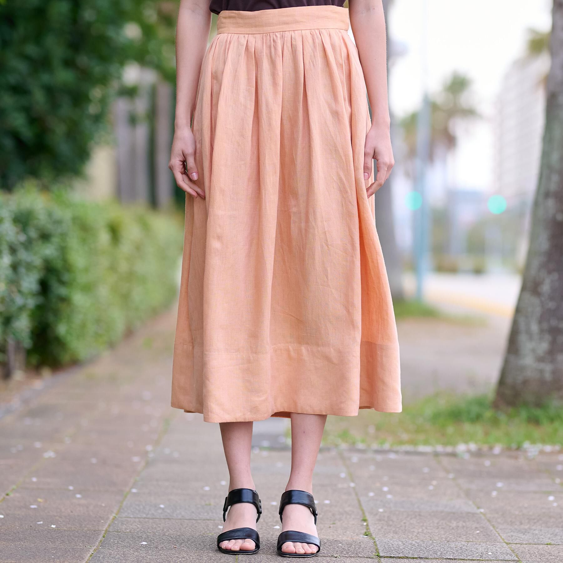 DRESSTERIOR「【洗える／ふんわり軽やか】フレンチリネンタックギャザースカート」|スカート|