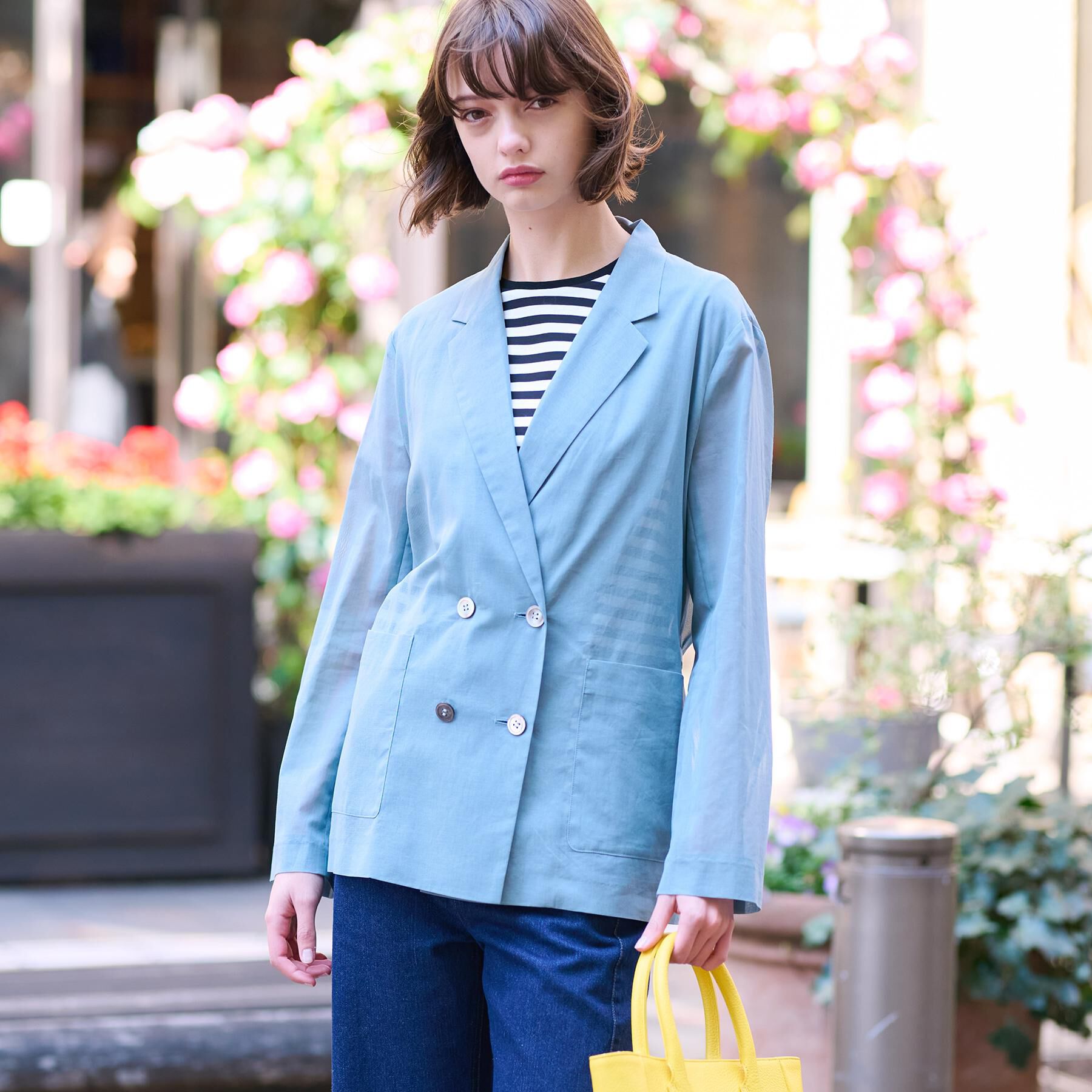 DRESSTERIOR「【清涼感/洗える】エアリーシアーダブルジャケット」|テーラードジャケット|