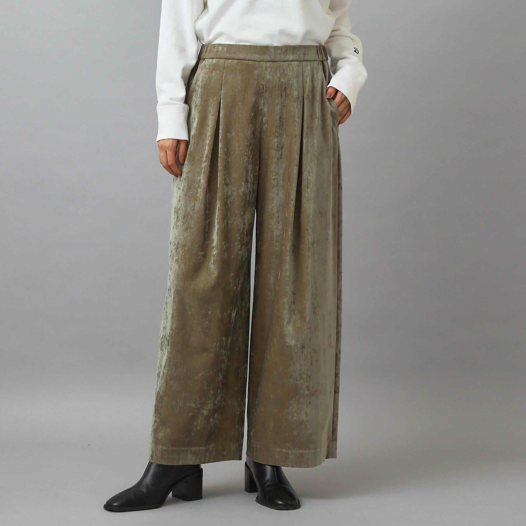 DRESSTERIOR「ソフト別珍イージーパンツ」|その他|オリーブグリーン(0