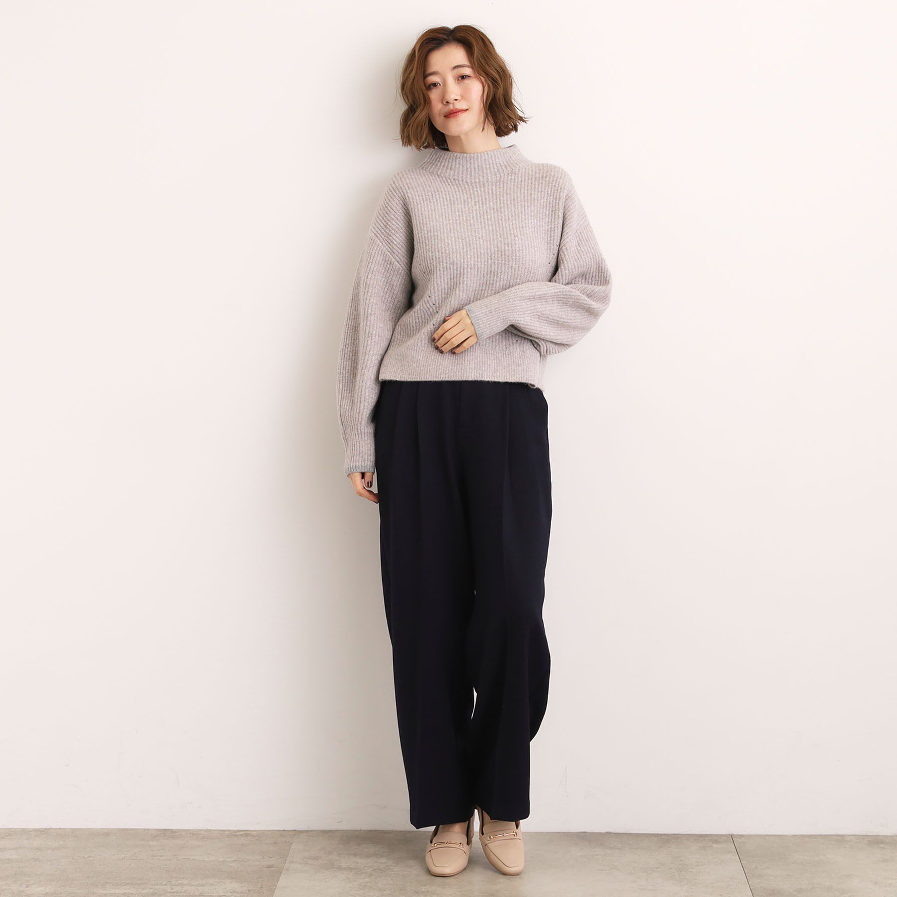 grove「【洗える】ふんわりウール混ボトルネックニット」|ニット・セーター|