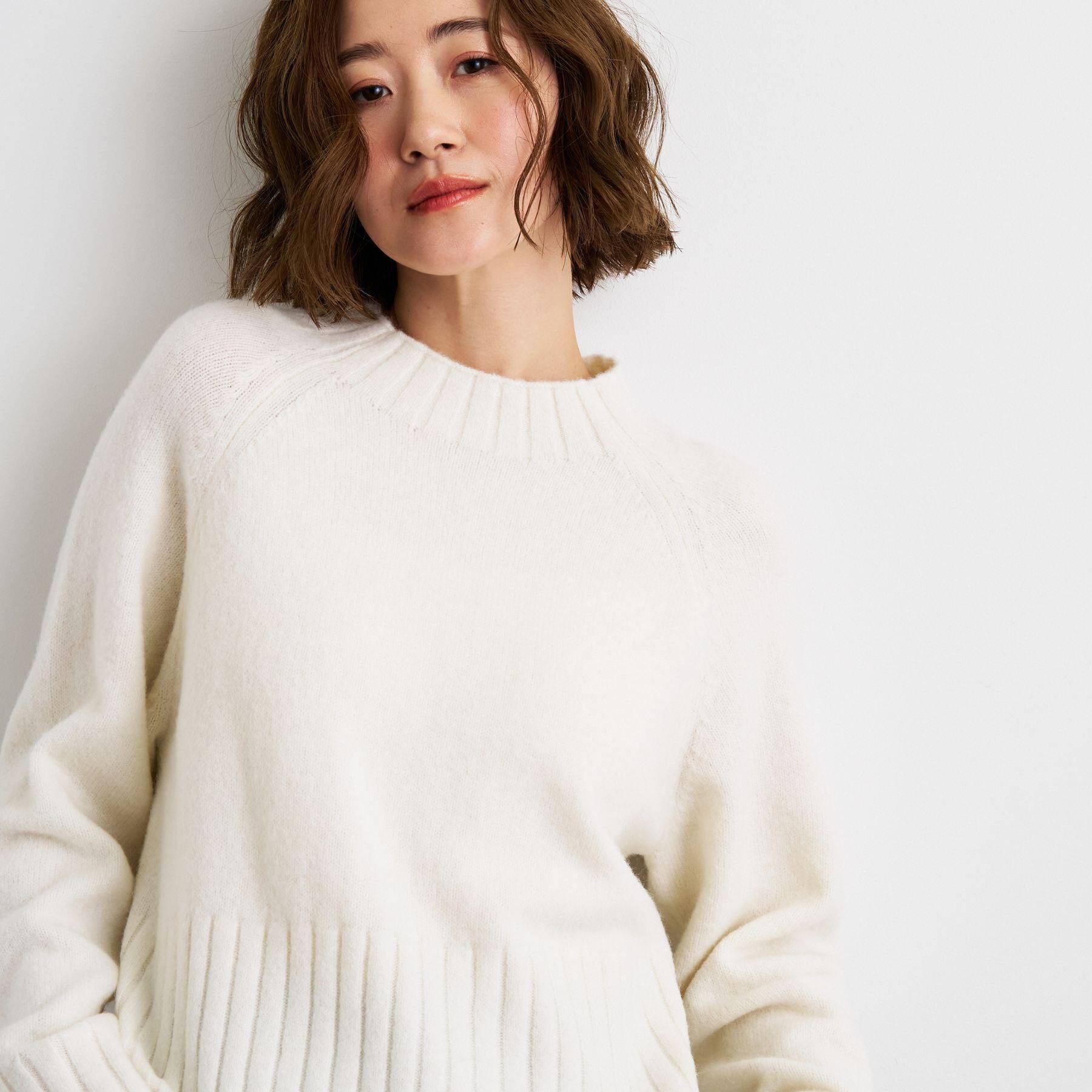 grove「【洗える】バックリブ切替ニット」|ニット・セーター|