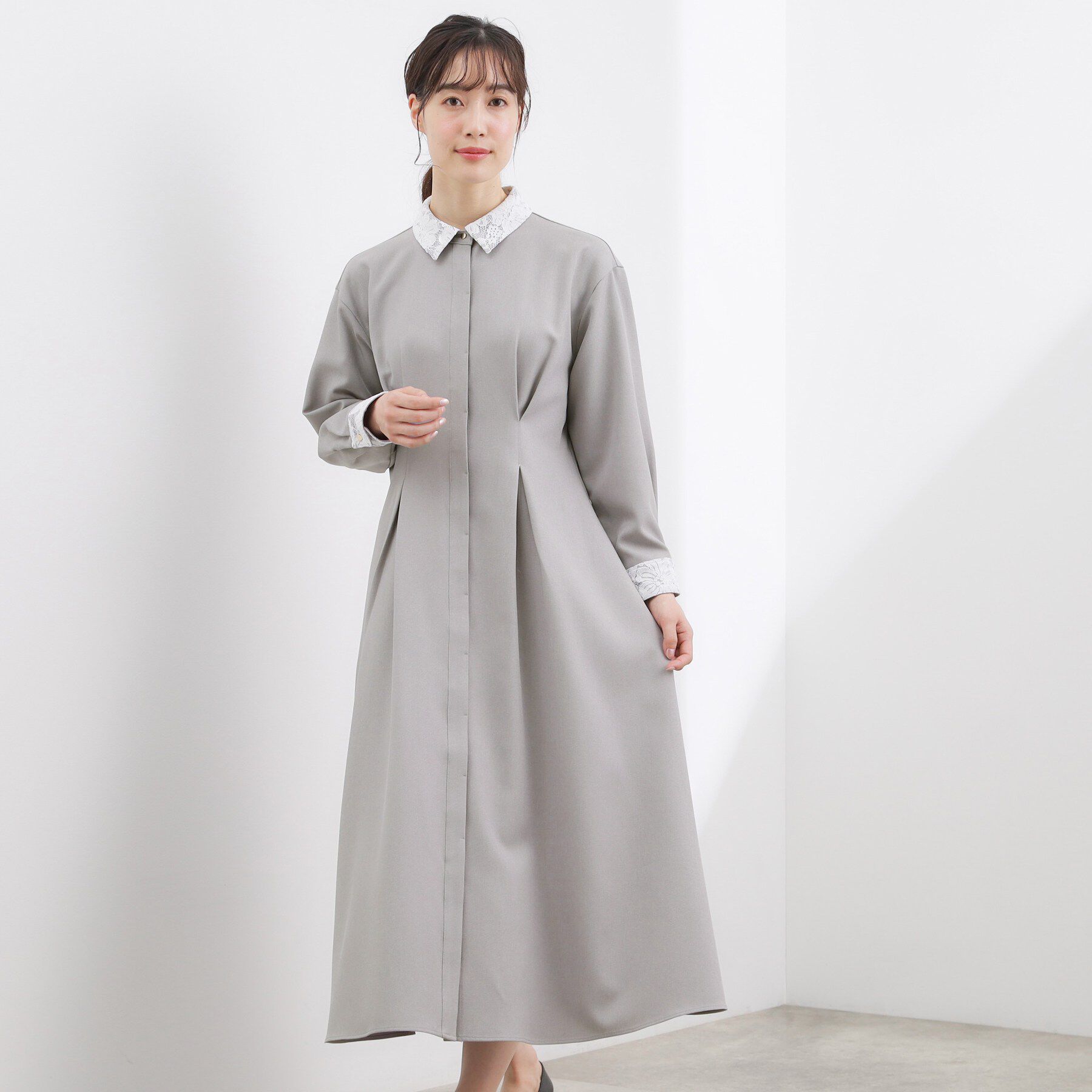 grove「晴れの日にも映える、品よく華やかなシャツワンピース」|ワンピース|