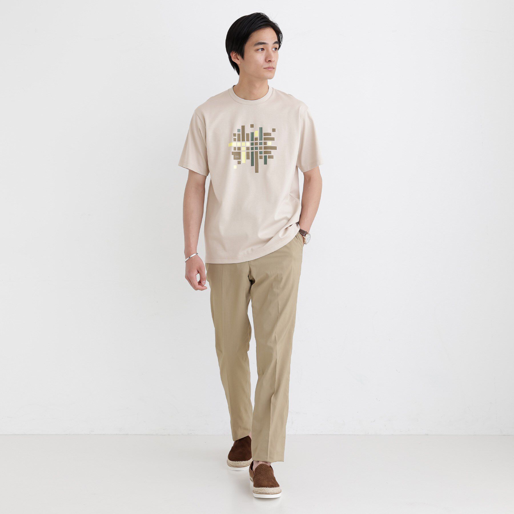 TAKEO KIKUCHI「モザイクロゴ ポンチTシャツ」|Tシャツ・カットソー|