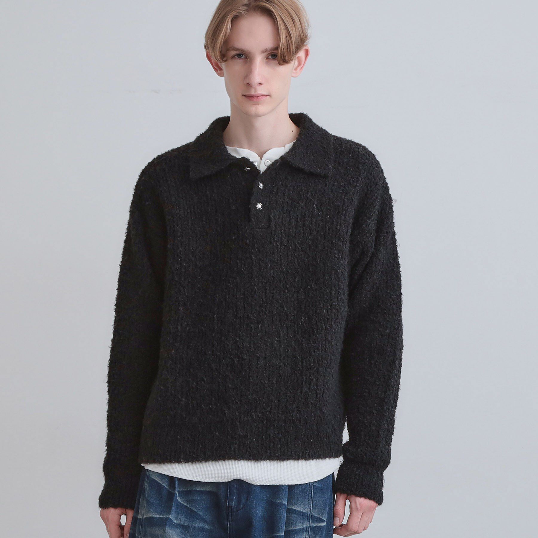 tk.TAKEO KIKUCHI「ブークレニットポロシャツ」|ニット・セーター|