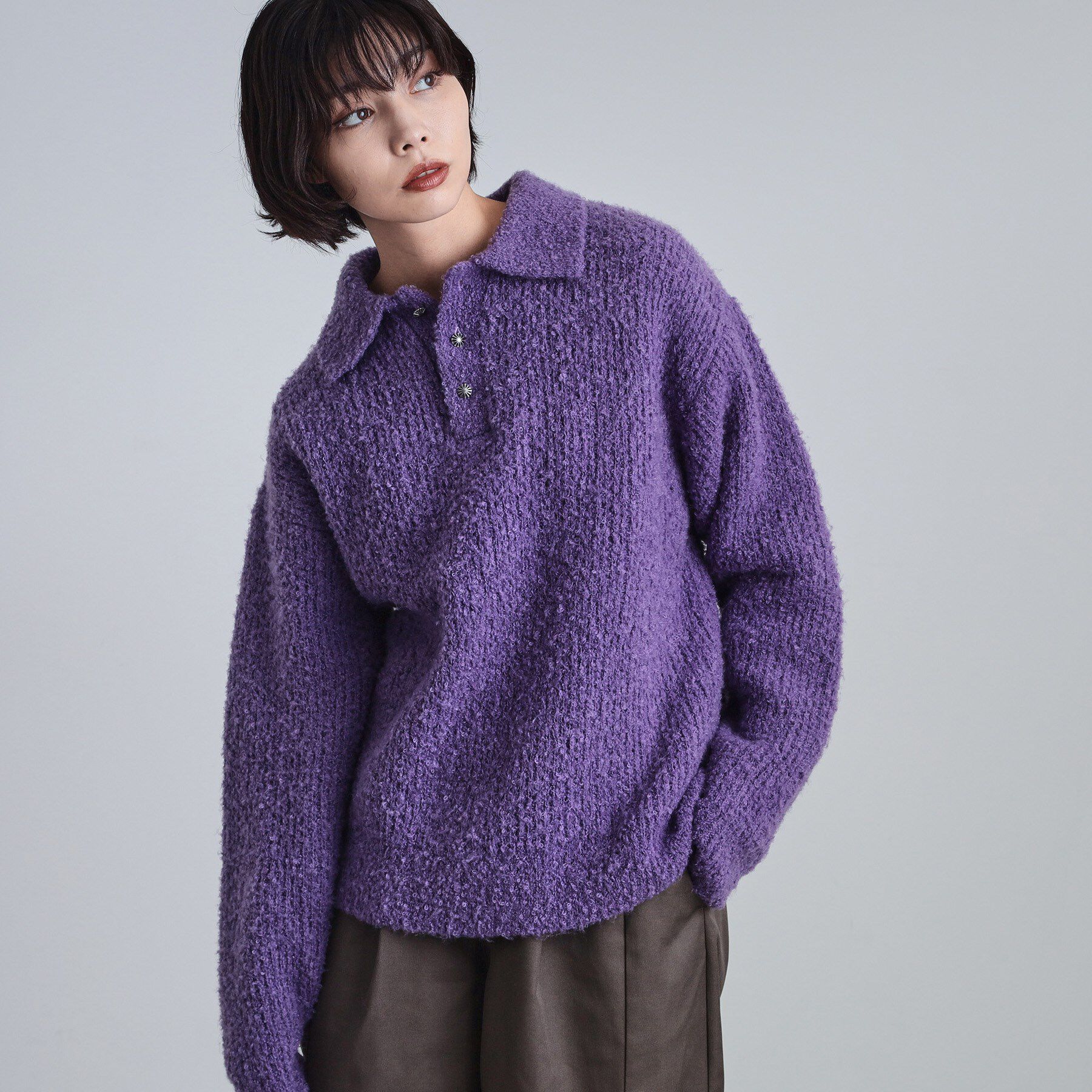 tk.TAKEO KIKUCHI「ブークレニットポロシャツ」|ニット・セーター|