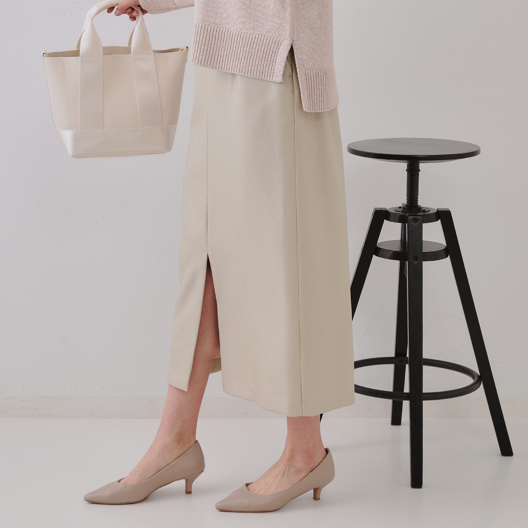 OPAQUE.CLIP「ラメナロースカート【洗濯機洗い可】」|スカート|