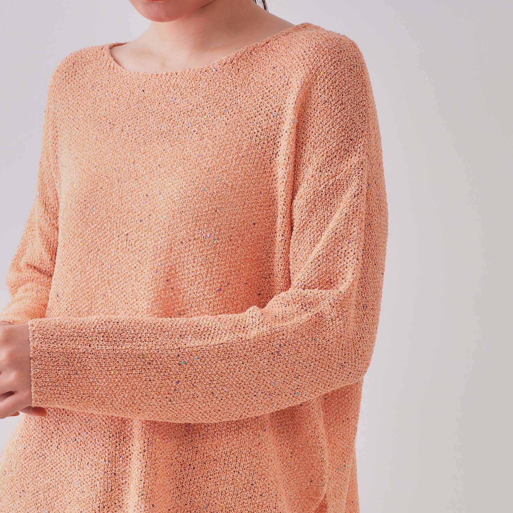 OPAQUE.CLIP「スパンコールボートネックニット【洗濯機洗い可】」|ニット・セーター|