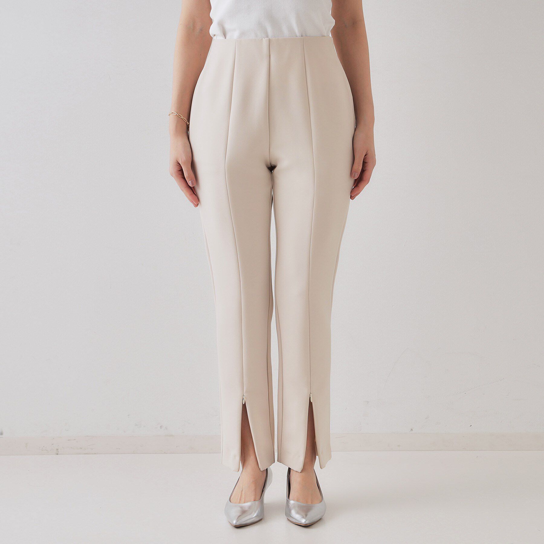 OPAQUE.CLIP「ストレッチ フロントスリットZIPスティックパンツ【洗濯機洗い可】」|その他|