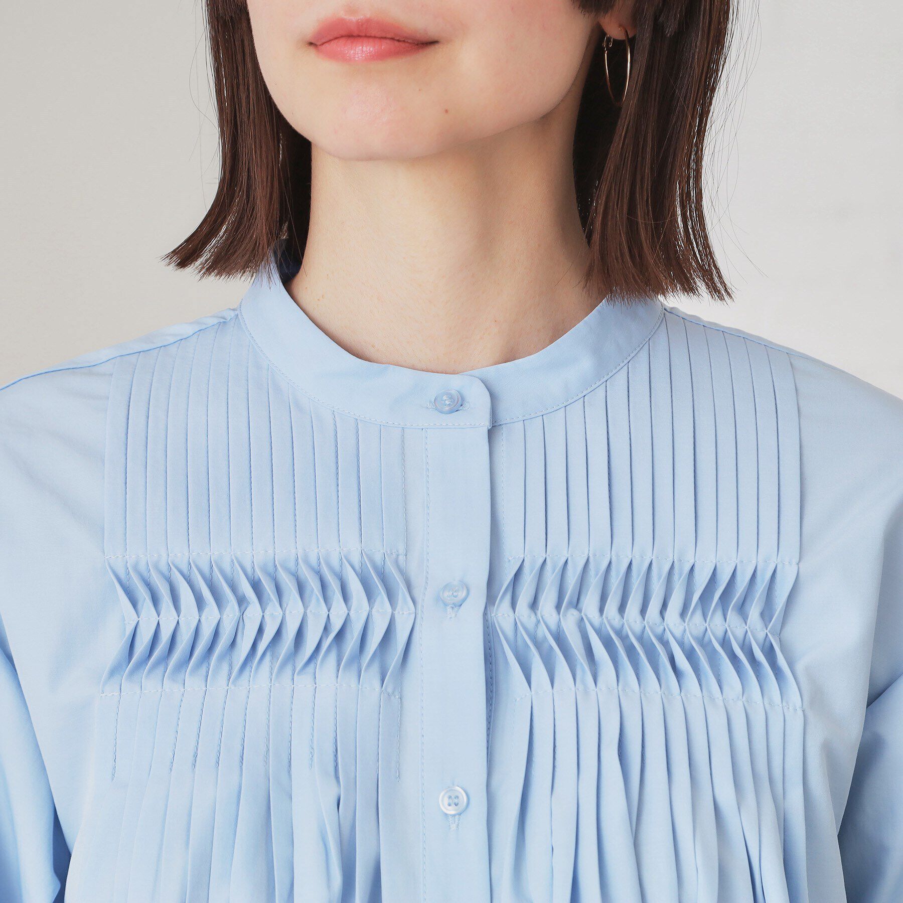 OPAQUE.CLIP「ピンタックフレアシャツ【洗濯機洗い可】」|シャツ・ブラウス|