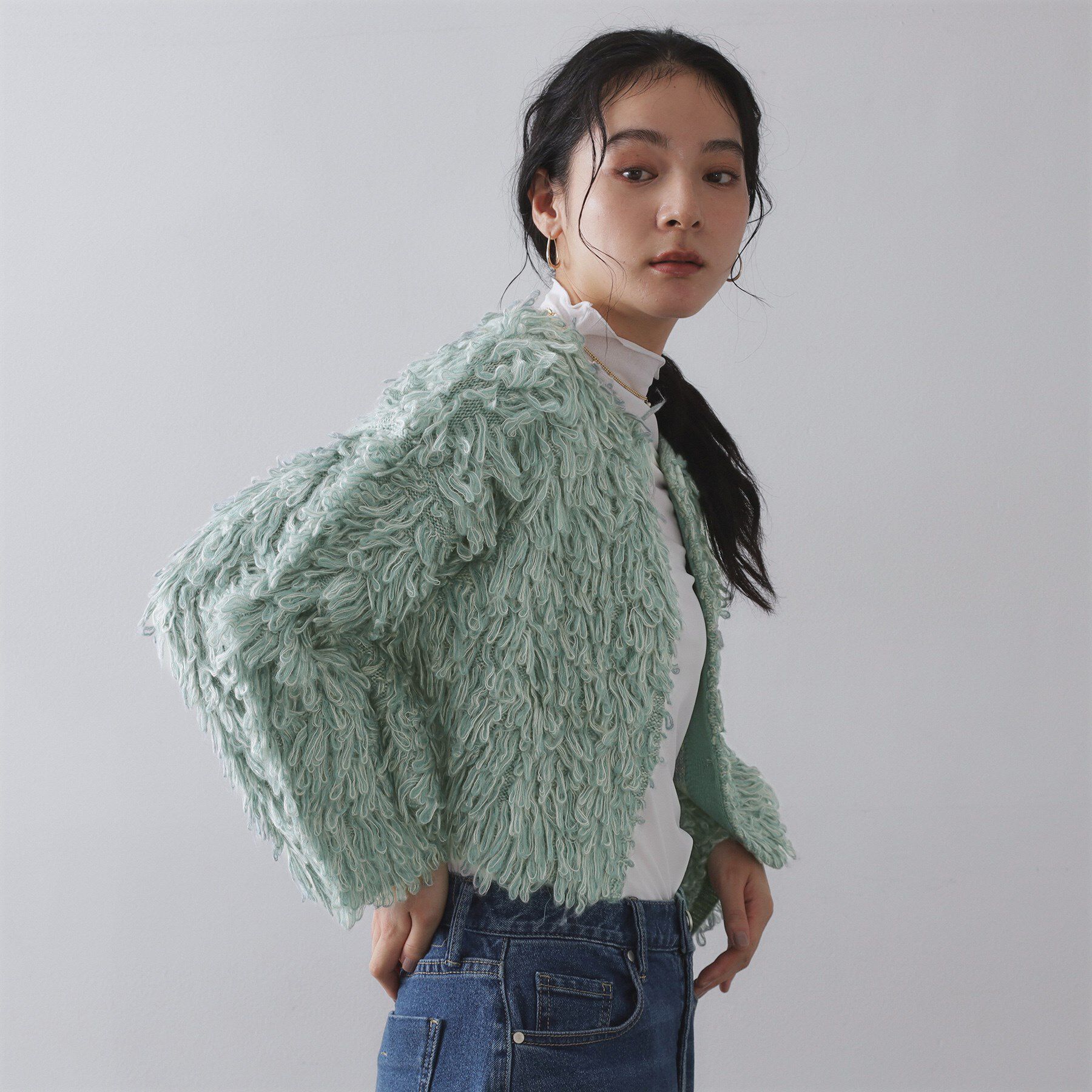 OPAQUE.CLIP「ループヤーンニットカーディガン」|カーディガン|